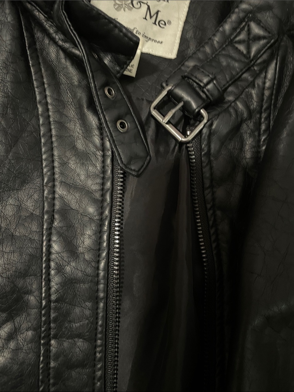 Maralyn & Me Black Faux Leather Moto Jacket - Picture 3 of 5